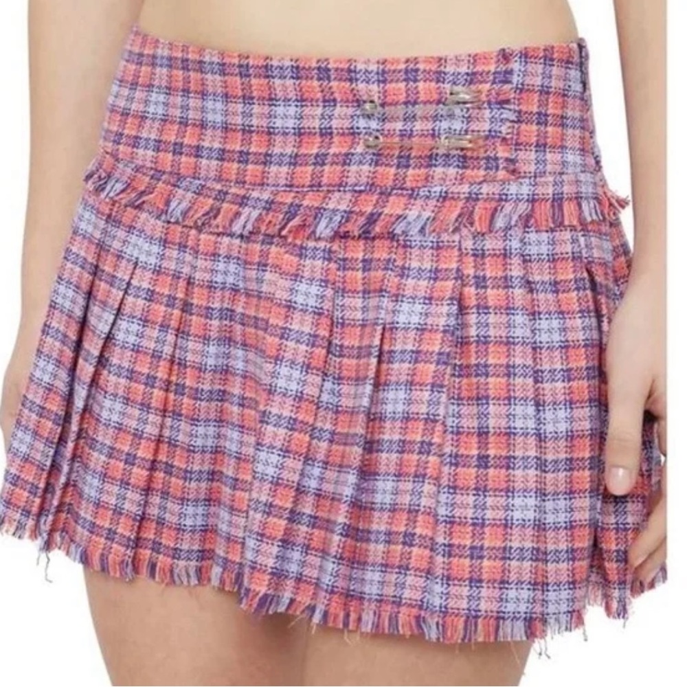 Brand new never worn danielle guizio plaid skirt with safety pins. No flaws